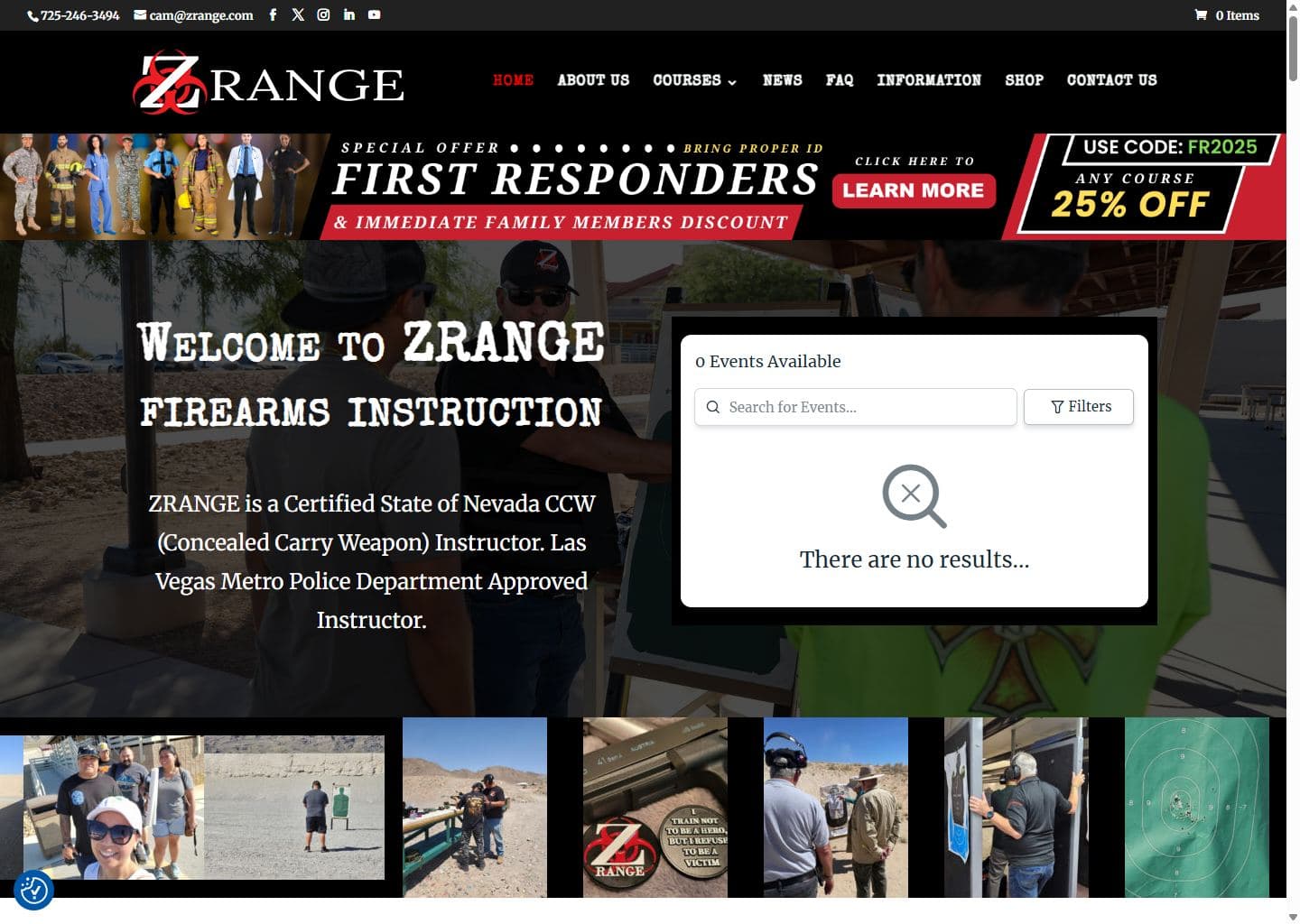 ZRANGE website screenshot